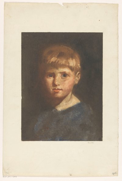 Portrét neznámého chlapce od Heinrich M. Krabbé (signed by artist)
