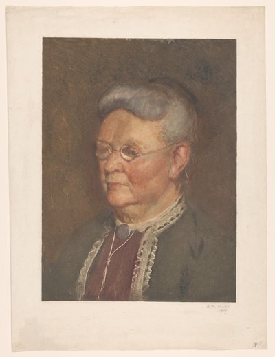 Portrét staré dámy od Heinrich M. Krabbé (signed by artist)