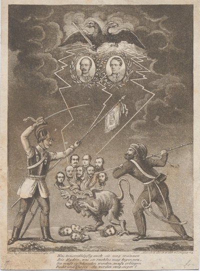 Alegorie potlačení maďarské revoluce v roce 1849, 1849. od Heinrich Mansfeld