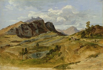 Krajina v Civitella, 1822 (olej na papíře na kartonu) od Heinrich Reinhold