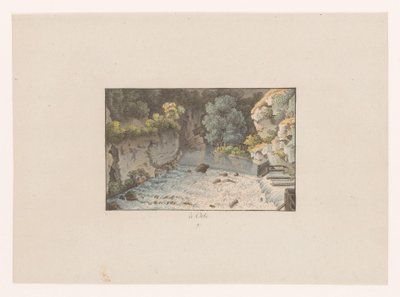 Pohled na vodopád v Orbe à Orbe (název na objektu) Pohledy na Švýcarsko (název série) Collection de quelques vues dessinées en Suisse d