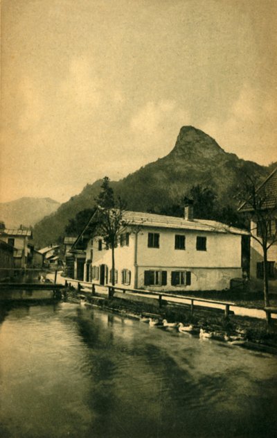 Millstream v Oberammergau, Bavorsko, Německo c1922. od Heinrich Uhlschmid