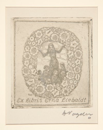 Knihovna: Ex Libris Erna Liebaldt od Heinrich Vogeler