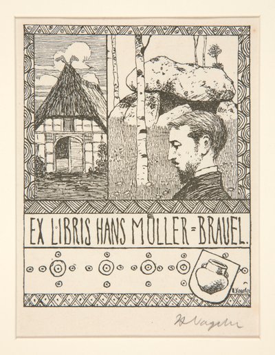 Knihovna: Ex Libris Hans Mueller-Blauel od Heinrich Vogeler