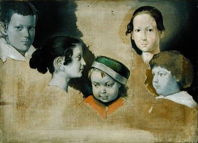Pět nejstarších dětí malíře Julia Schnorra von Carolsfield (1794-1872), kolem 1839-40 od Heinrich Wilhelm Truebner