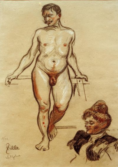 H.Zille, mužský akt, Wilhelm od Heinrich Zille