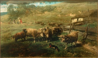 Ovce u brány od Heinrich von Zügel