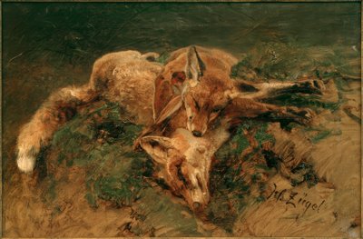 Dvě lišky od Heinrich von Zügel