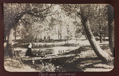 První světová válka: „Ukrajina v letech 1914-1916 během invaze německé armády. Park (černobílá fotografie) od Heldenfriedhof Dsessentniki (attr. to)