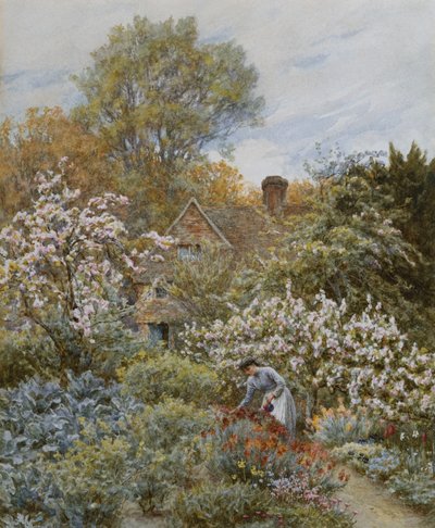 Zahrada na jaře od Helen Allingham