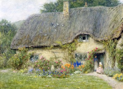 Ve Wroughton, Wiltshire (akvarel na papíře) od Helen Allingham