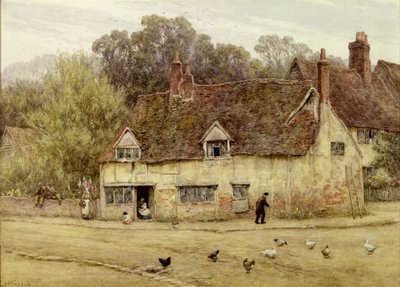 U staré chalupy (akvarel na papíře) od Helen Allingham