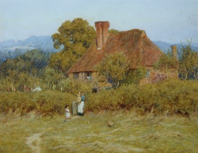 Chata v Broadham Green, Surrey, v Sunset Light od Helen Allingham