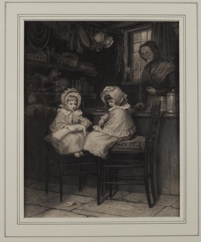 Žehlička na drobné (tuš na papíře) od Helen Allingham