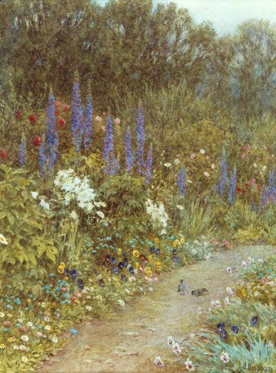 Zahrada kolem její chalupy (akvarel) od Helen Allingham