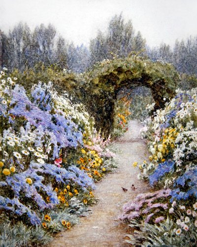 Herbaceous Border (akvarel na papíře) od Helen Allingham