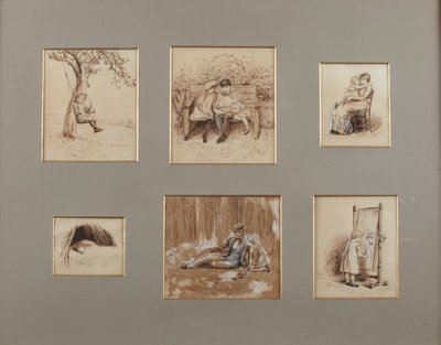 Říkadla pro mladé lidi (sépiové pero a mytí na papíře) od Helen Allingham