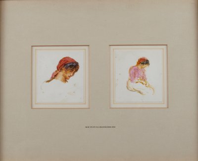 Studie dívky v červeném šátku od Helen Allingham
