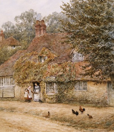 The Old Fish Shop, Haslemere (akvarel na papíře) od Helen Allingham
