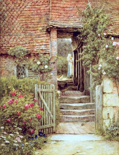 Pod starou sladovnou, Hambledon, Surrey (akvarel na papíře) od Helen Allingham