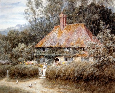 Farma Valewood, pod Blackdown, Surrey (akvarel na papíře) od Helen Allingham