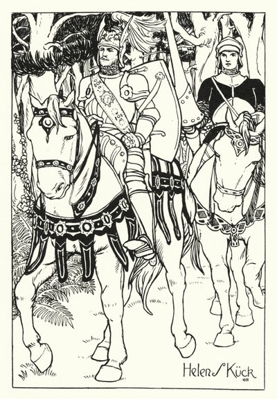 The Knight Magnificent (rytina) od Helen S. Kuck
