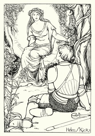 The Vision of the Knight Magnificent (rytina) od Helen S. Kuck