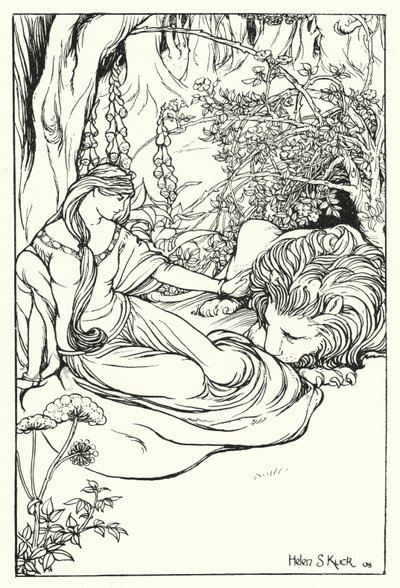 Una a lev (rytina) od Helen S. Kuck
