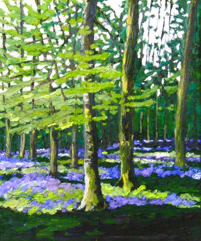Bluebell Wood, 2009 (olej na plátně) od Helen White