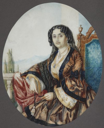Portrét princezny Nino Aleksandrovna Griboyedova rozené Chavchavadze, 1856 od Helene Franken