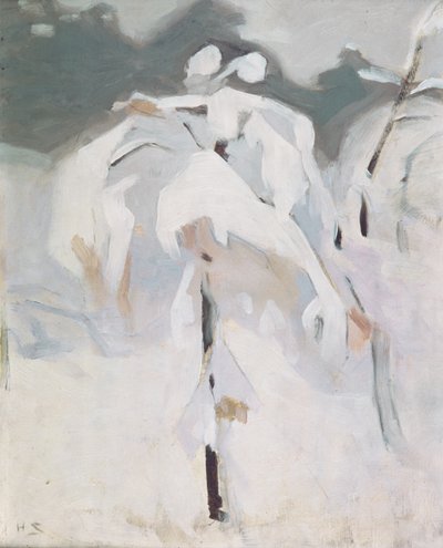 Snow Covered Birch, cca 1913 (olej na panelu) od Helene Schjerfbeck