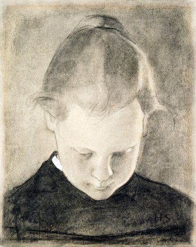 The Reading Girl, cca 1905 (uhlí a kvaš na papíře) od Helene Schjerfbeck