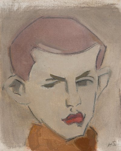 Dřevorubec, studie hlavy od Helene Schjerfbeck