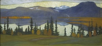 Pohled z Klocky, kolem roku 1910 (akvarel s kvašem) od Helmer Osslund