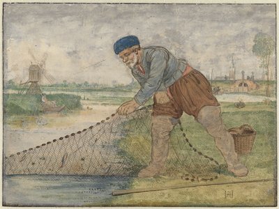 Rybář tahající ve své síti od Hendrick Avercamp
