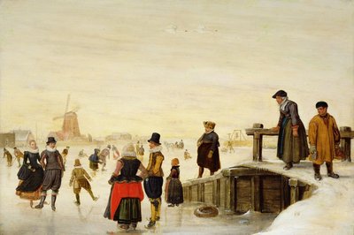 Bruslení v holandské krajině od Hendrick Avercamp