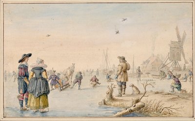 Hendrick Avercamp - Zimní krajina s bruslaři, Albertina od Hendrick Avercamp