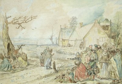 Krajina s cikánskými věštci od Hendrick Avercamp