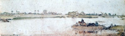 Říční krajina s lanovým přívozem, počátek 17. století. od Hendrick Avercamp