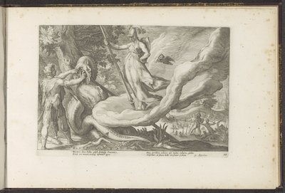 Cadmus zaseje dračí zuby Ovidiovy metamorfózy (název série) Re-creations P. Ovidius Naso (název série) od Hendrick Goltzius (workshop of)