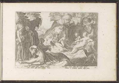 Diana zjistí těhotenství Callisto Ovidiovy metamorfózy (název série) Re-creations P. Ovidius Naso (název série) od Hendrick Goltzius (workshop of)