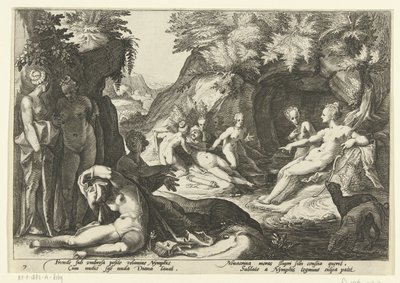 Diana zjistí těhotenství Callisto Ovidiovy metamorfózy (název série) od Hendrick Goltzius (workshop of)