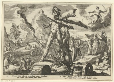 Doba železná Ovidiovy metamorfózy (název série) od Hendrick Goltzius (workshop of)