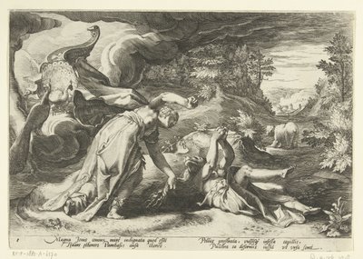 Juno promění Callisto v medvěda Ovidiovy metamorfózy (název série) od Hendrick Goltzius (workshop of)