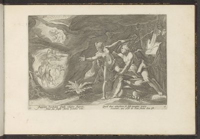 Jupiter útočí na Io Ovidiovy metamorfózy (název série) Re-creations P. Ovidius Naso (název série) od Hendrick Goltzius (workshop of)