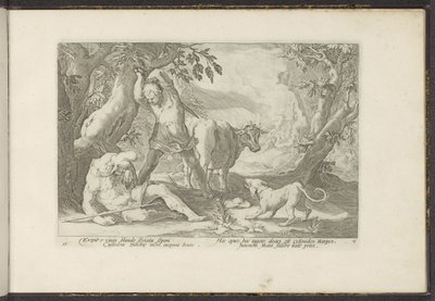 Mercurius doodt Argus Ovidiovy metamorfózy (název série) Herescheppingen van P. Ovidius Naso (název série) od Hendrick Goltzius (workshop of)