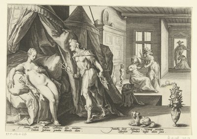 Mercurius v Hersesově fotoaparátu Ovidiovy metamorfózy (název série) od Hendrick Goltzius (workshop of)