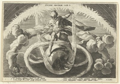 Pořádek v chaosu Stvoření čtyř živlů Ovidiovy metamorfózy (název série) od Hendrick Goltzius (workshop of)
