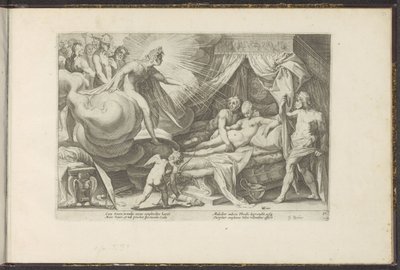 Venuše a Mars chyceny Ovidiovy metamorfózy (název série) Re-creations P. Ovidius Naso (název série) od Hendrick Goltzius (workshop of)
