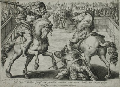 Souboj na koních od Hendrick Goltzius